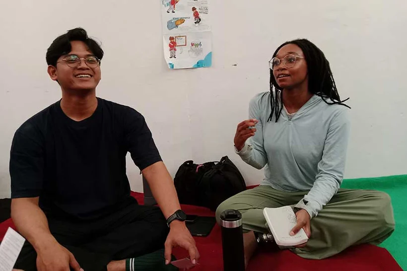 Tito and Keira in Personal transformation workshop at Kalyca Yogyakarta, 7 August 2026.Photo:Petrus.