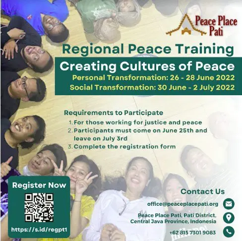 Event: 1st Regional Interfaith Youth Training for Peace & Justice June 26 to July 2 Peace Place Pati, Indonesia