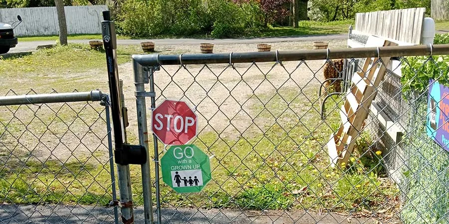 Cross the fence with adults photo by petrus